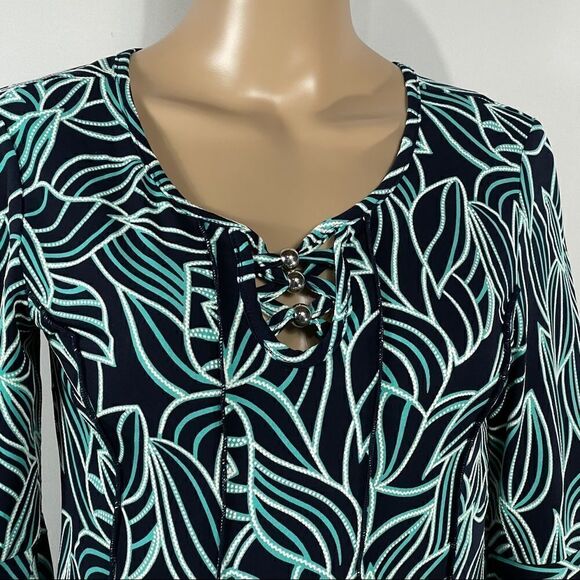 Cato Bell  Sleeve Leaf Pattern Women's Dress - Picture 5 of 11